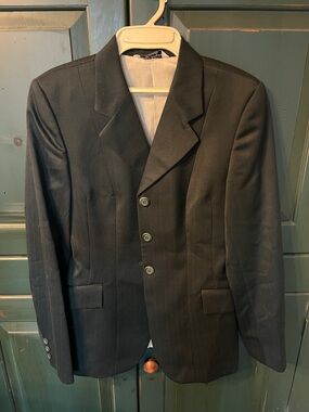 Women's Hunter Green Pinstripe Single-Breasted English Blazer/Jacket
